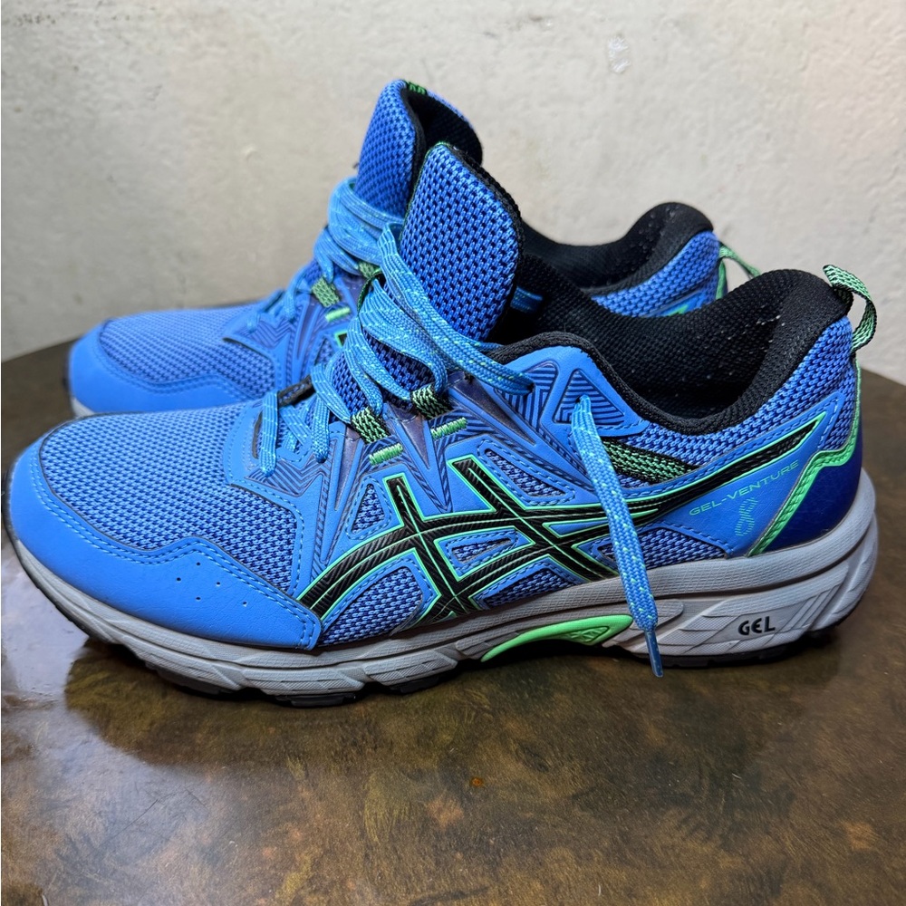 ASICS Gel-Venture Trail Running Shoes Blue Green Size 8.5